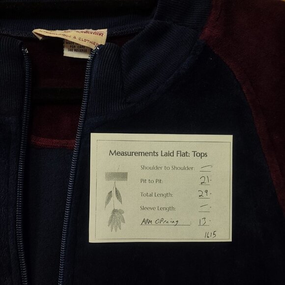 Matching Vintage Velour Tracksuit Women's Navy/Burgundy Size large - Picture 10 of 12